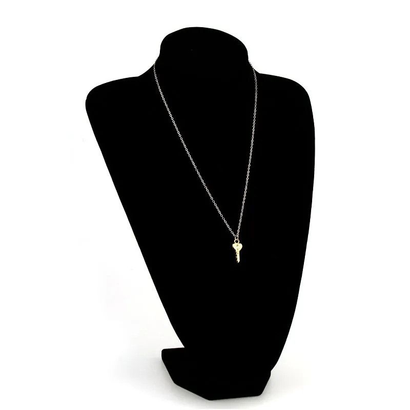 2 piece silver Pattern key Necklace
