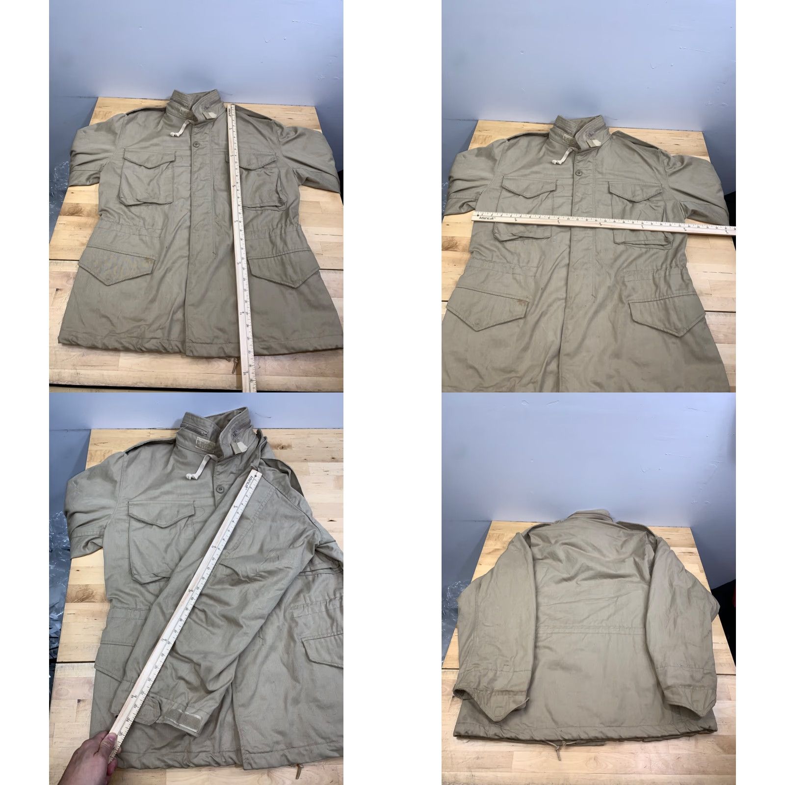 Vintage Winfield International Ltd Coat Mens M Beige Winter Handheld Hooded Pockets Military Jacket Canvas 12415 Regular Reg? Size US M / EU 48-50 / 2 - 8 Thumbnail