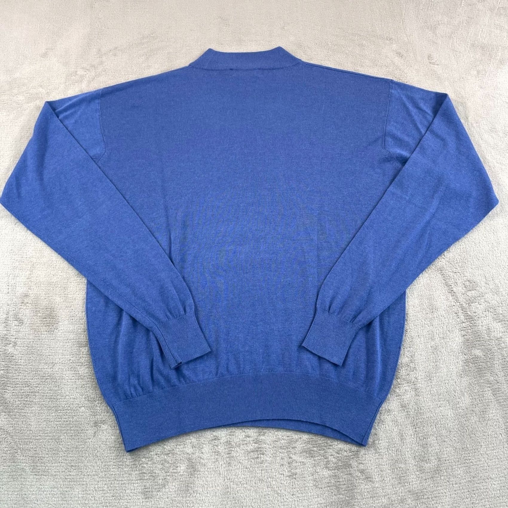 Neiman Marcus VINTAGE Neiman Marcus Cashmere-Silk Mock Neck Sweater Men XL Blue Designer NWOT Size US XL / EU 56 / 4 - 4 Thumbnail