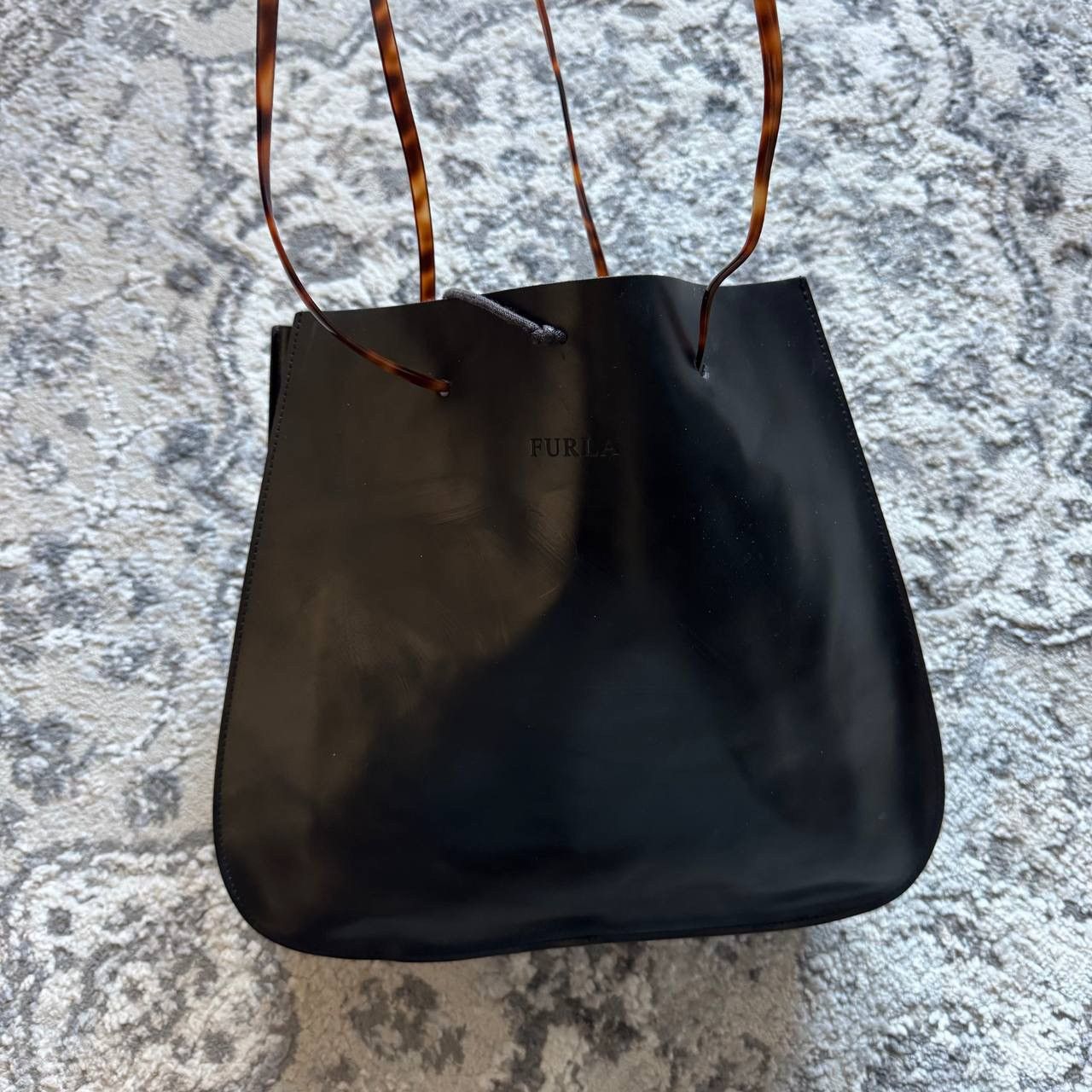 Furla Furla Vintage Black Big Leather Retro Bag Size ONE SIZE - 3 Thumbnail