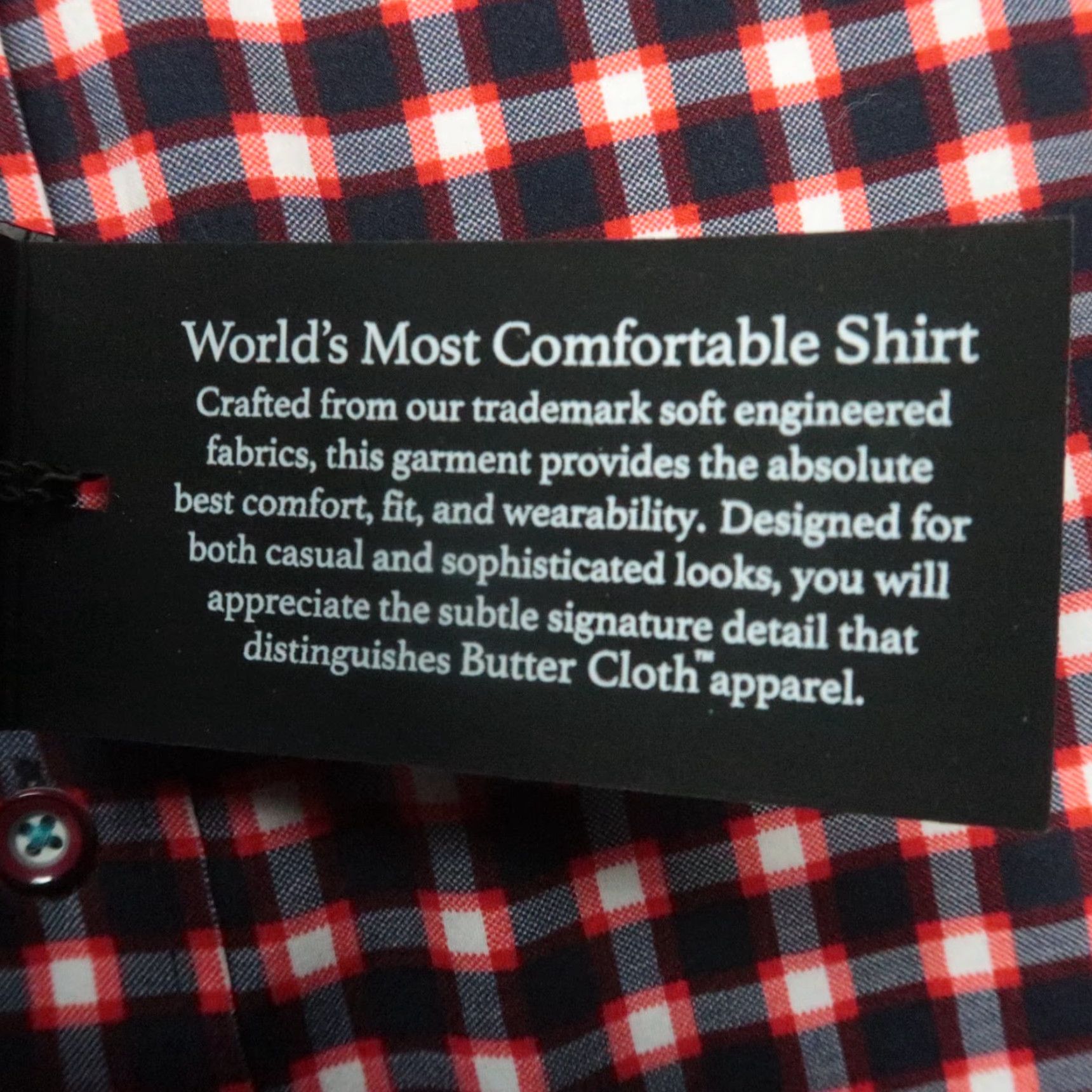 Vintage Buttercloth Shirt Mens XXL Red Blue Gingham Plaid Long Sleeve Button NWT Size US XXL / EU 58 / 5 - 5 Thumbnail