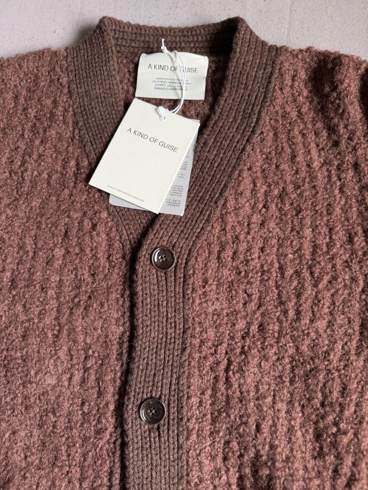 A Kind Of Guise Khuder Knit Cardigan - Burgundy Moose Boucle Size US L / EU 52-54 / 3 - 2 Thumbnail
