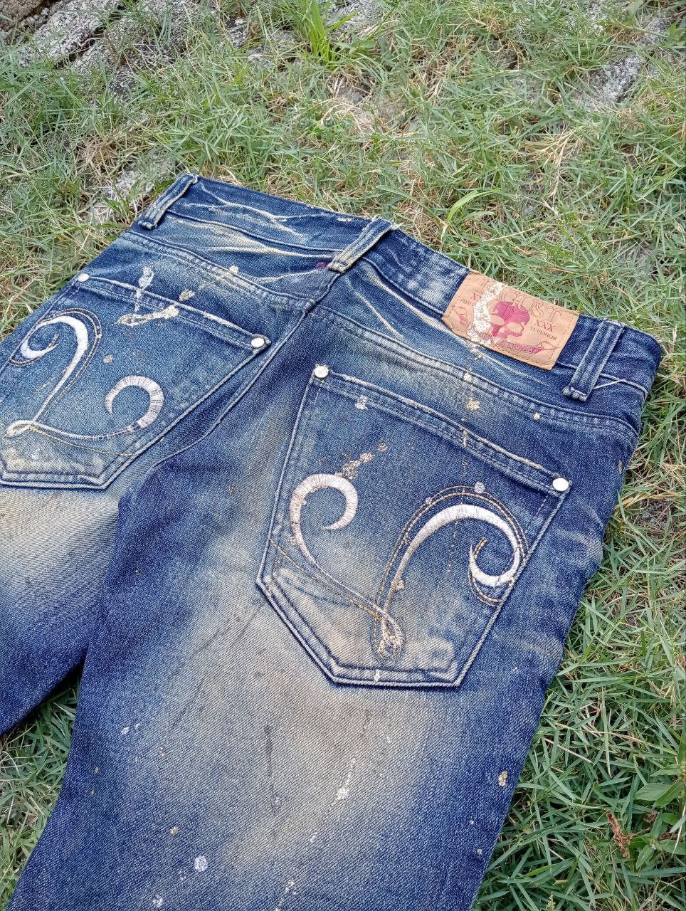 Japanese Brand Vintage Lagust Splatter Distressed Ankle Zip Jeans Size US 33 - 14 Thumbnail