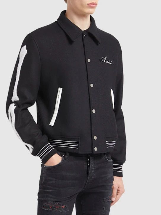 Amiri o1lsvrm0425 Bones varsity wool jacket in Black Size US XL / EU 56 / 4 - 5 Thumbnail