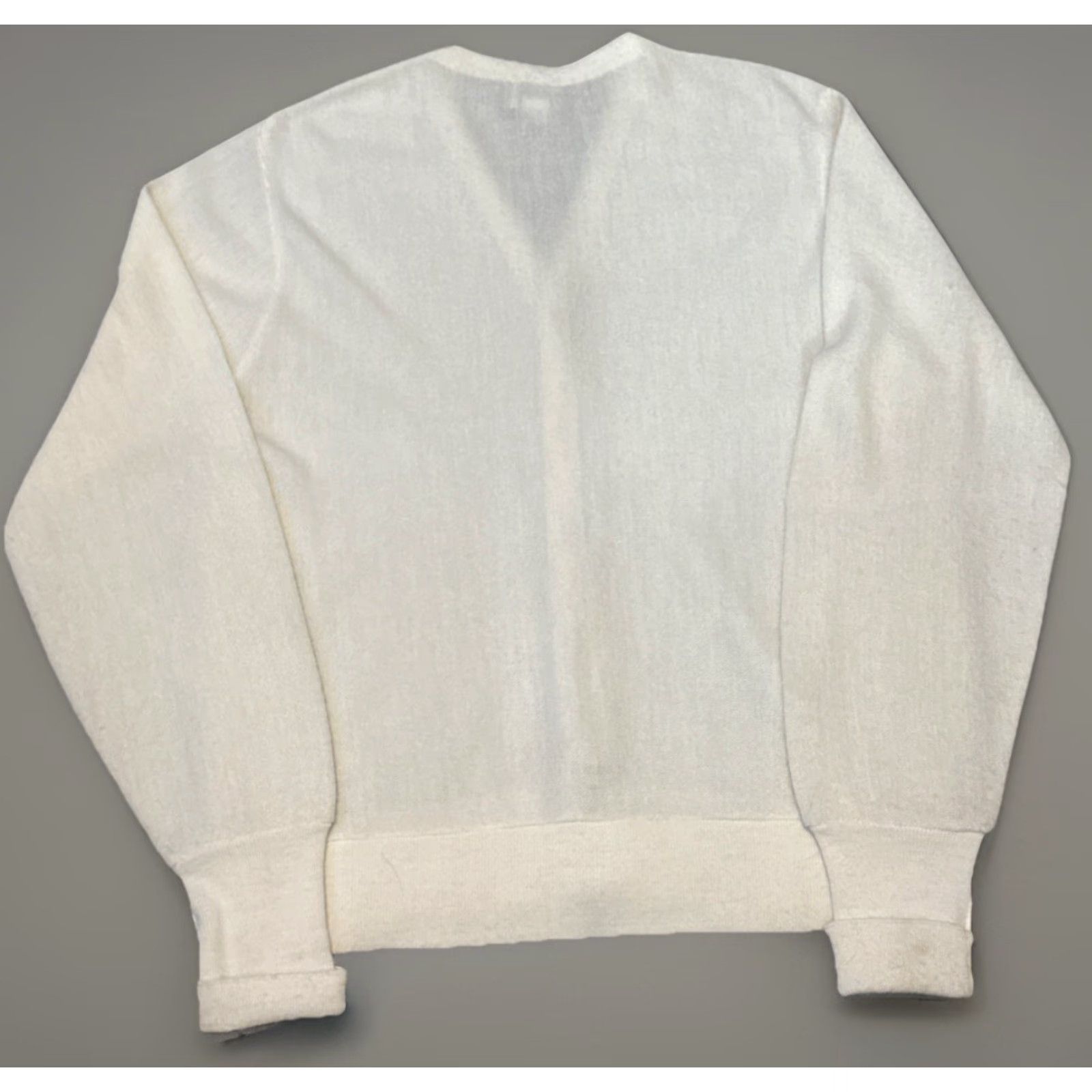 Lacoste VINTAGE 70s Izod Lacoste White Acrylic Knit Cardigan Sweater Large Mens Cardigan Knit White Lacoste 70s Izod Large Mens Size US L / EU 52-54 / 3 - 2 Thumbnail
