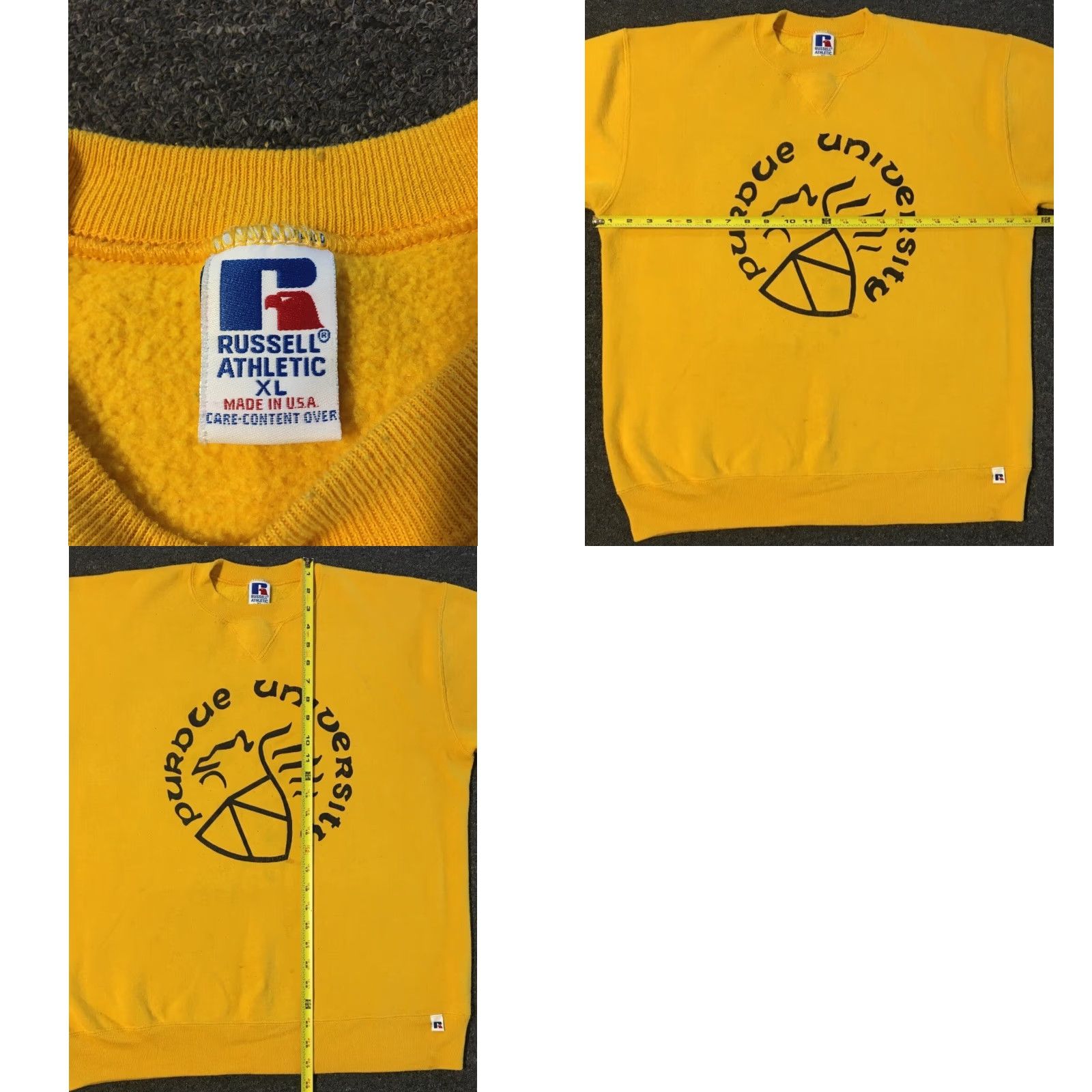 Russell Athletic VINTAGE Russell Purdue University Yellow Sweatshirt M Boys/Adults? (Please reference) Size US M / EU 48-50 / 2 - 9 Thumbnail