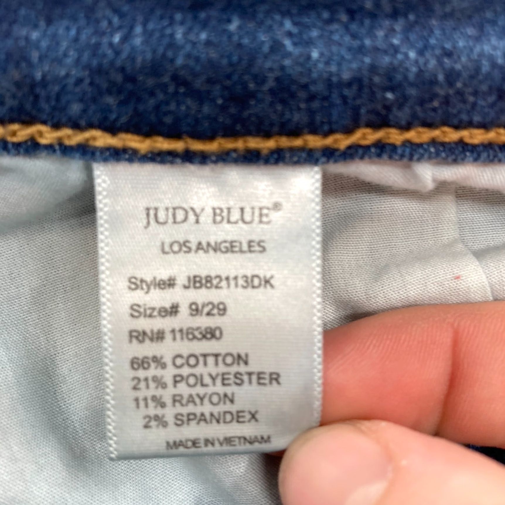Denime Judy Blue Jeans Women's 9/29 Skinny Fit Cuffed Dark Wash Blue Stretch Denim Jeans Size 29" - 6 Thumbnail