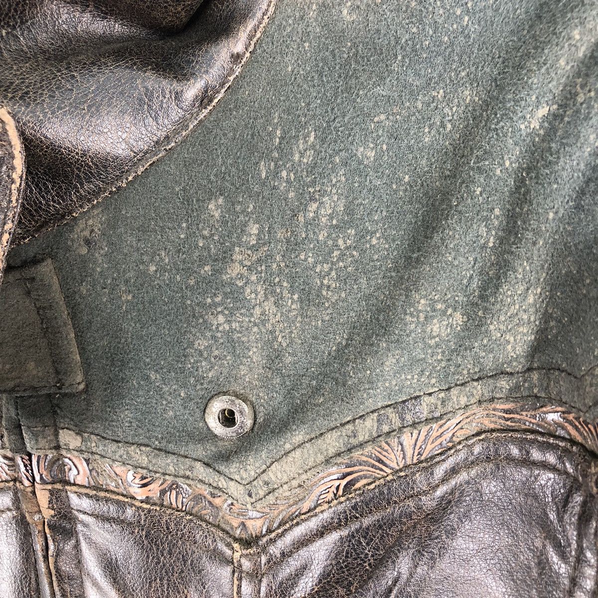 Leather Vintage 90's Motorcycle Leather Jacket by Jam's Gold Size US L / EU 52-54 / 3 - 9 Thumbnail