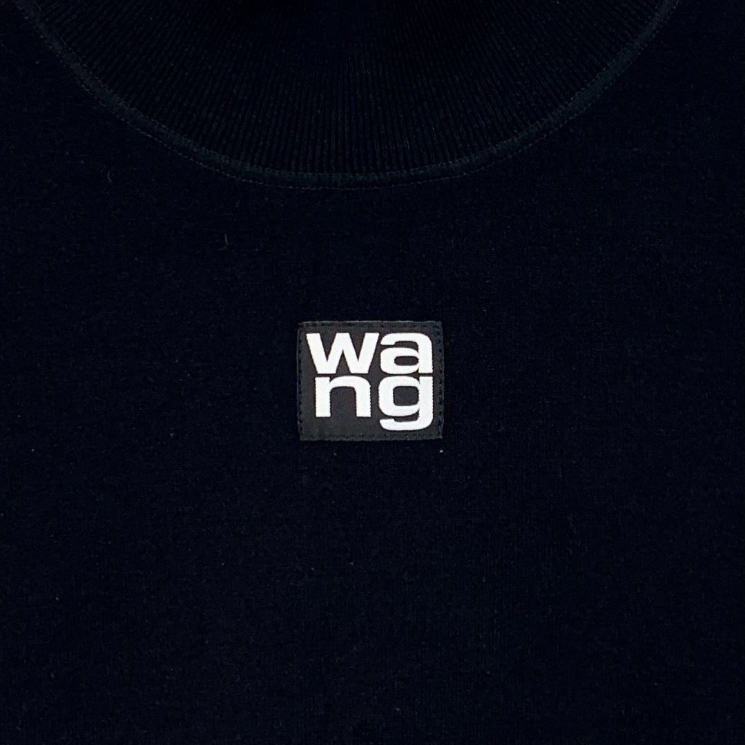 Alexander Wang Alexander Wang Black Mock Neck Short Sleeve Ribbed Knit Top Size XS / US 0-2 / IT 36-38 - 4 Thumbnail