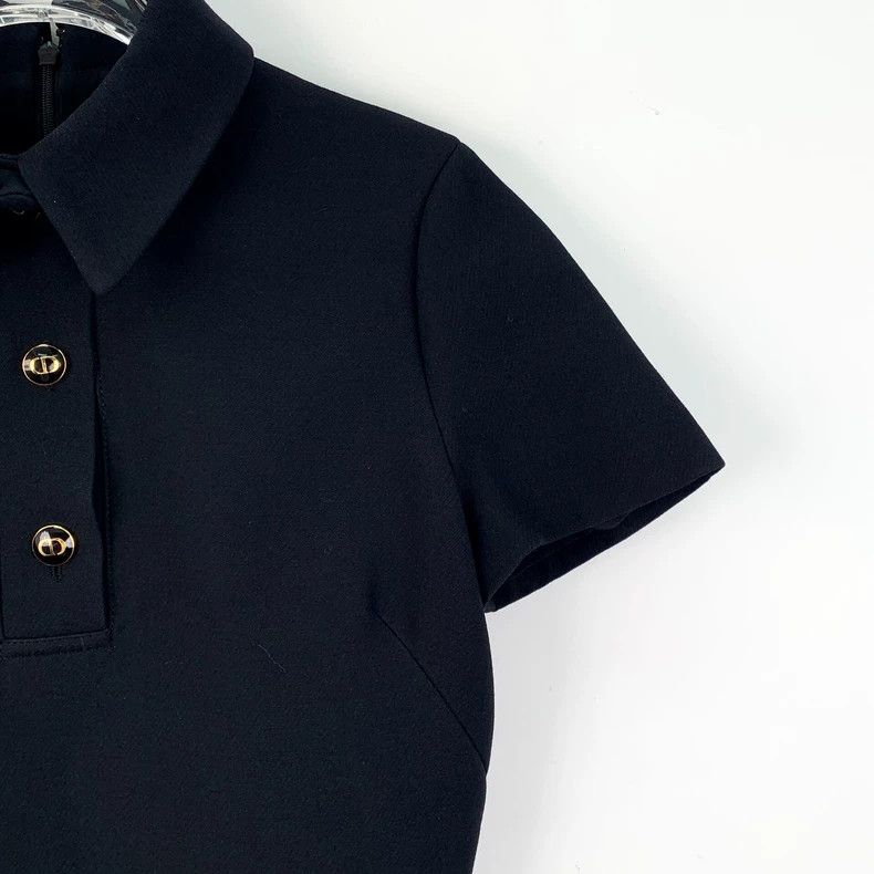 Dior Dior Black wool lapel single-breasted short-sleeved dress Size XS / US 0-2 / IT 36-38 - 3 Thumbnail