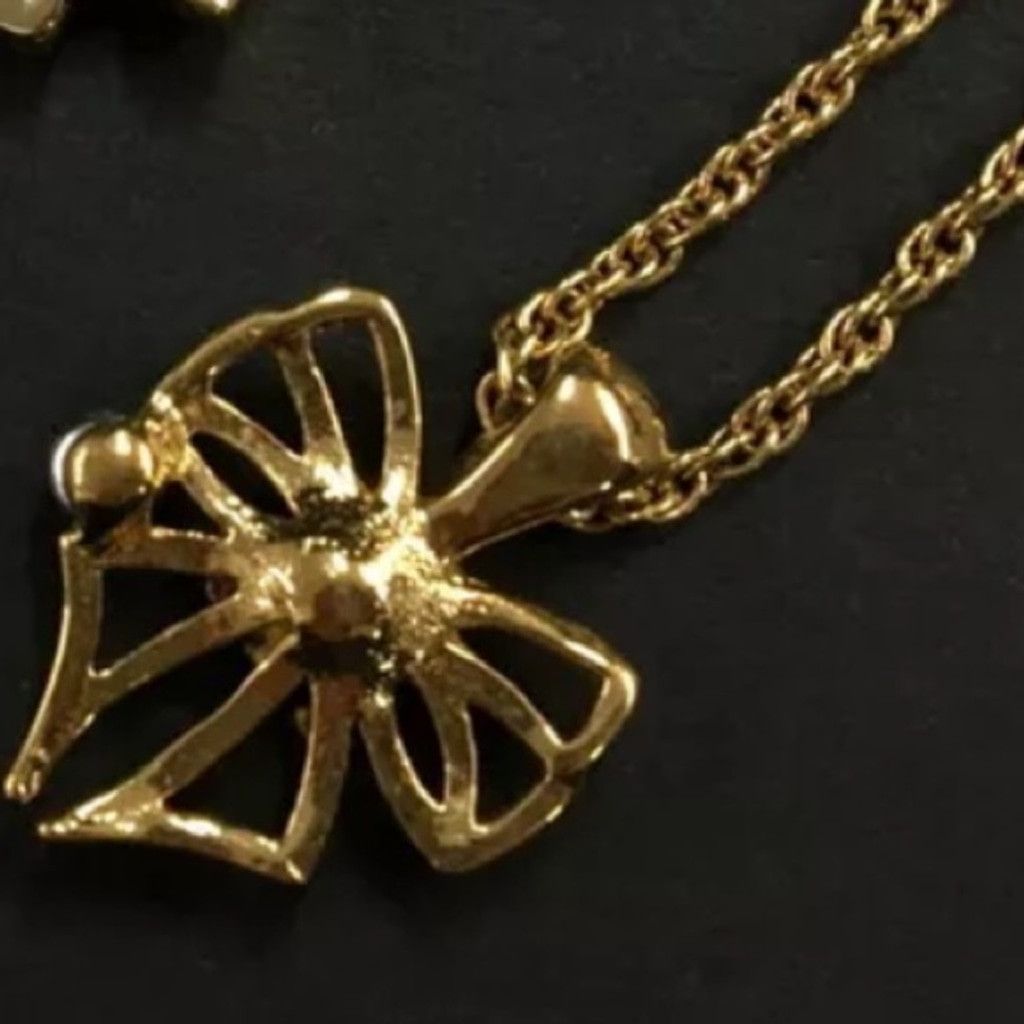 Nina Ricci Nina Ricci gold and crystal bow necklace Size ONE SIZE - 6 Thumbnail