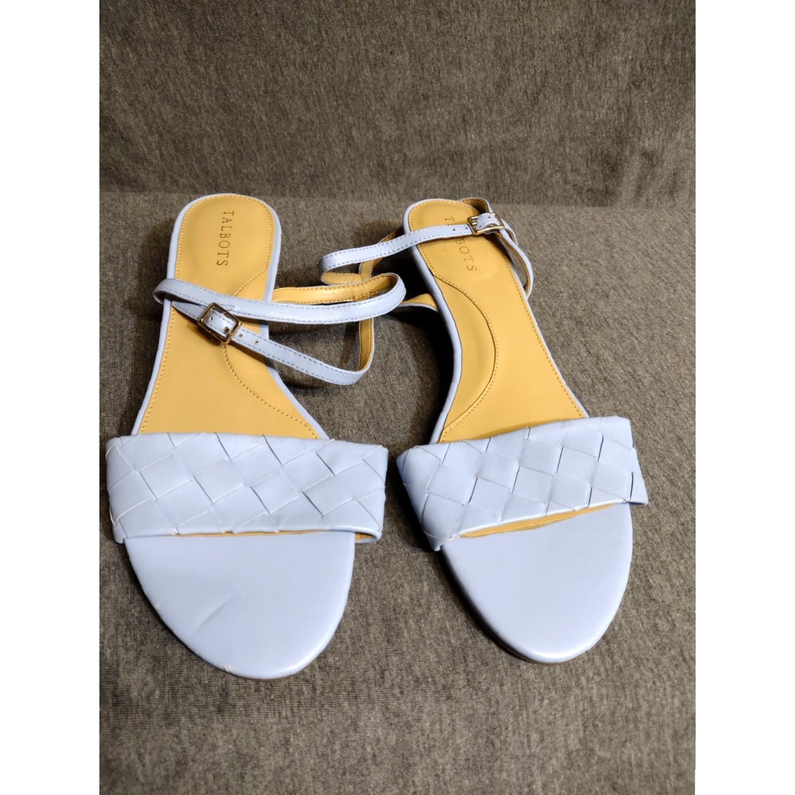 Talbots TALBOTS Capri Woven Nappa Sandals Blu Sky 10M Capri Woven Sandal Women Sky Blue Buckle Adjustable Leather Cuban Heel Shoes Size US 8 / IT 38 - 2 Thumbnail