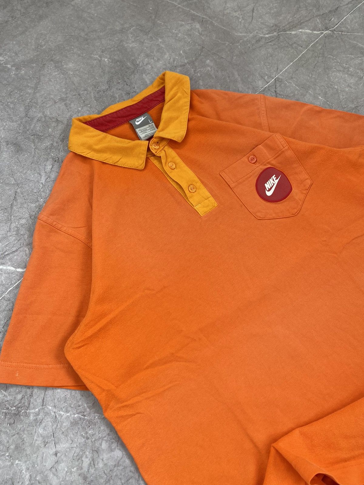 Nike Vintage Y2K Nike Big Logo “ESCAPE THE CITY” Orange Polo Size US L / EU 52-54 / 3 - 5 Thumbnail