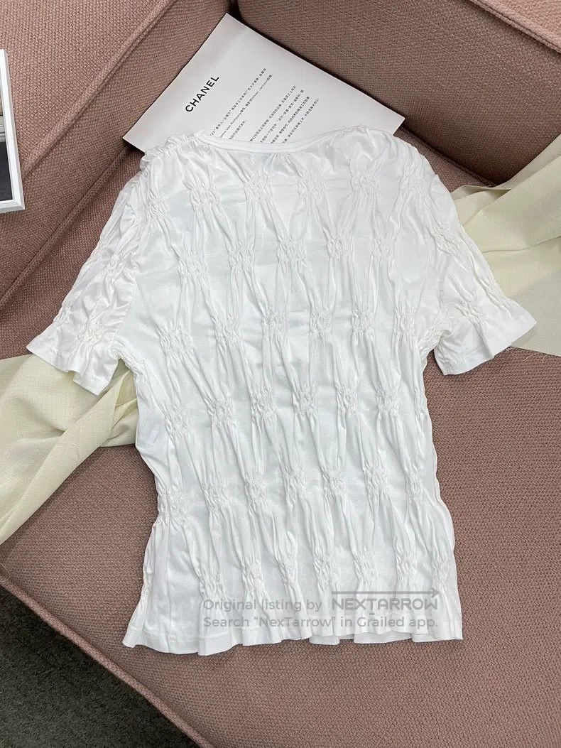 Chanel Chanel 21A white pleated logo short sleeves Size XL / US 12-14 / IT 48-50 - 4 Thumbnail