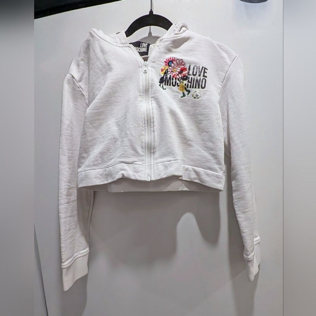 Love Moschino Love Moschino White Hoodie with Floral Design Size S / US 4 / IT 40 - 1 Thumbnail