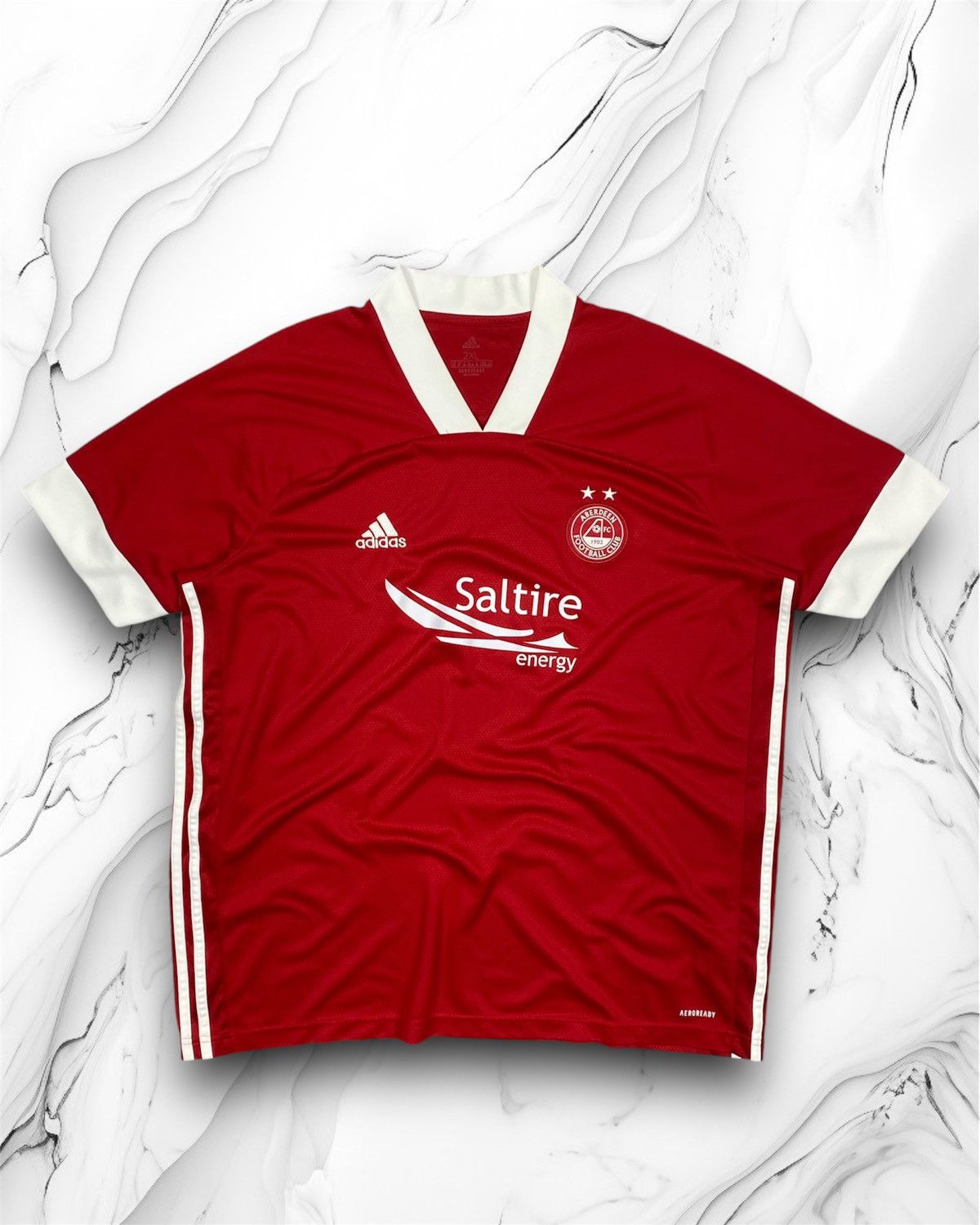 Adidas × Vintage Adidas Aberdeen Scotland 2020 - 2021 Home Soccer Jersey Size US XXL / EU 58 / 5 - 1 Thumbnail