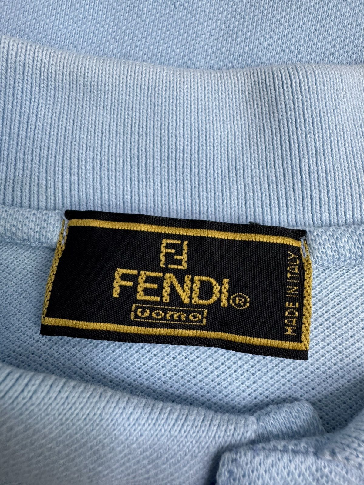 Fendi Vintage Fendi light blue polo shirt with a rainbow logo Size US L / EU 52-54 / 3 - 6 Thumbnail