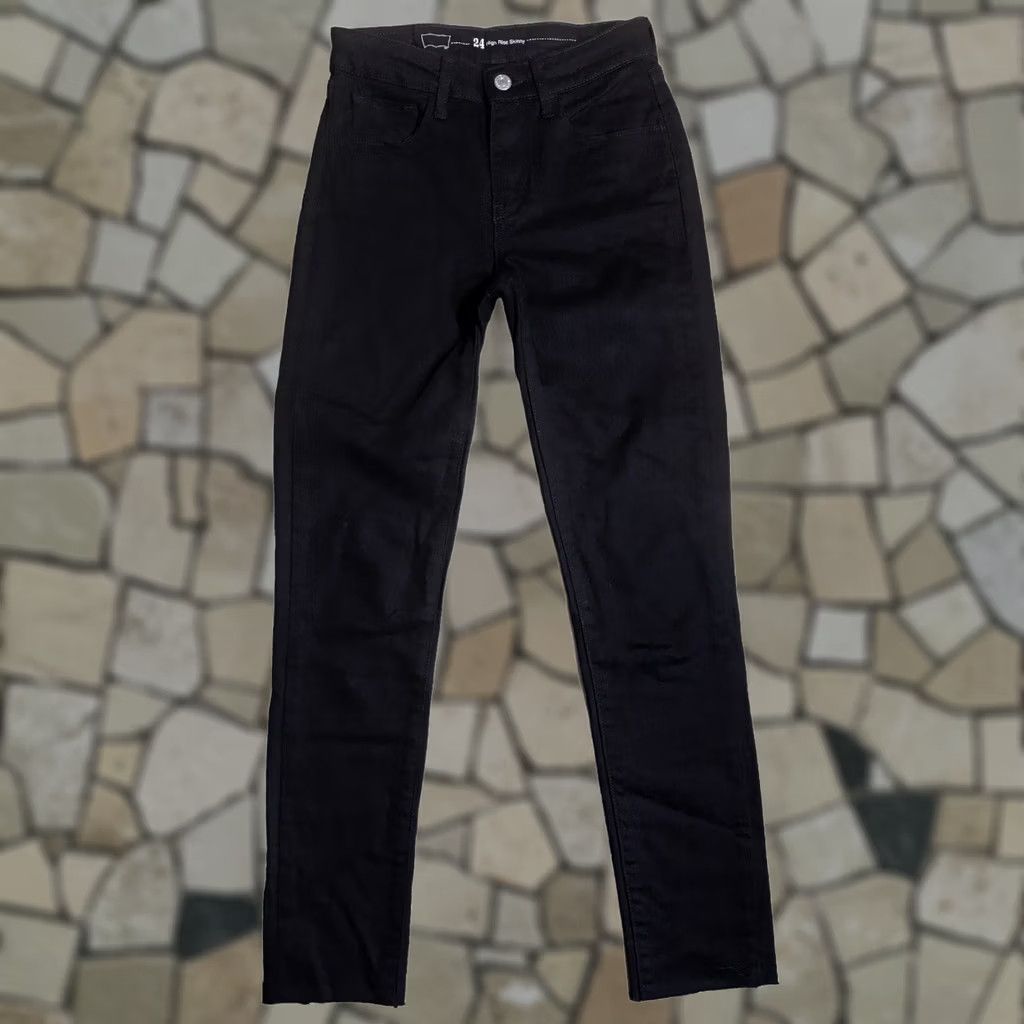 Levi's Levi's Jeans Skinny Black 90s Bohemian College Slim Stretch 5-Pocket Womens Regular 24 x 25.5 Inseam Size 42" / US 20 - 1 Thumbnail