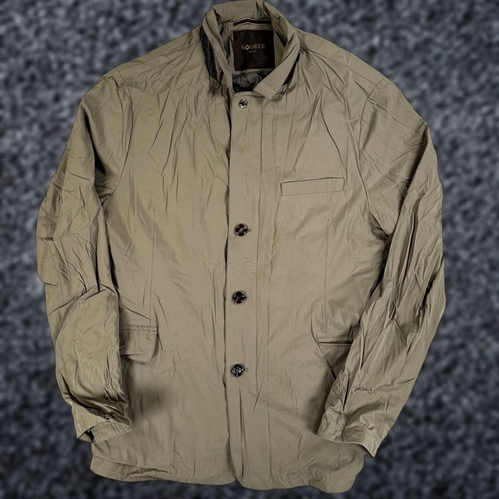 MooRER MooRER Field Jacket Mens XL 58 Green Polyester Full Zip Lined Coat, Button, Solid, Bomber Style, Business Casual Travel, Men, 58, Green, Regular Size US XXL / EU 58 / 5 - 1 Thumbnail