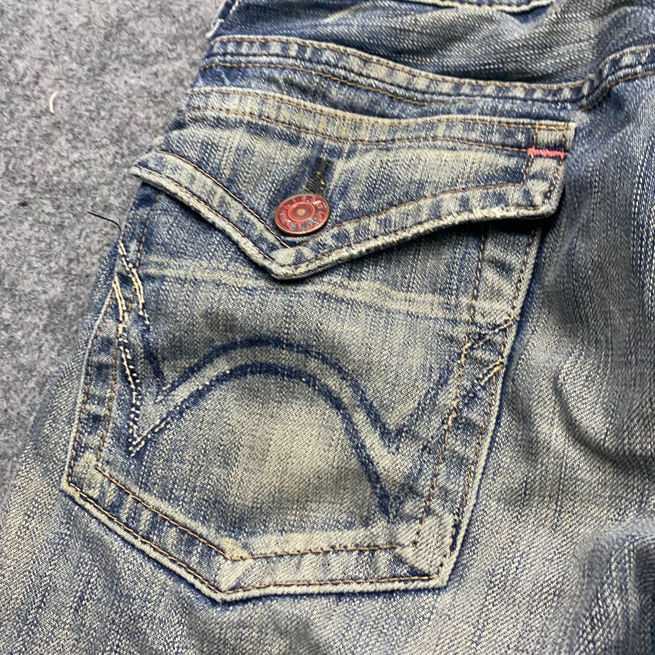 Edwin 💥Best Offer💥Vintage Edwin Blue Trip Distressed Denim Size US 31 - 15 Thumbnail