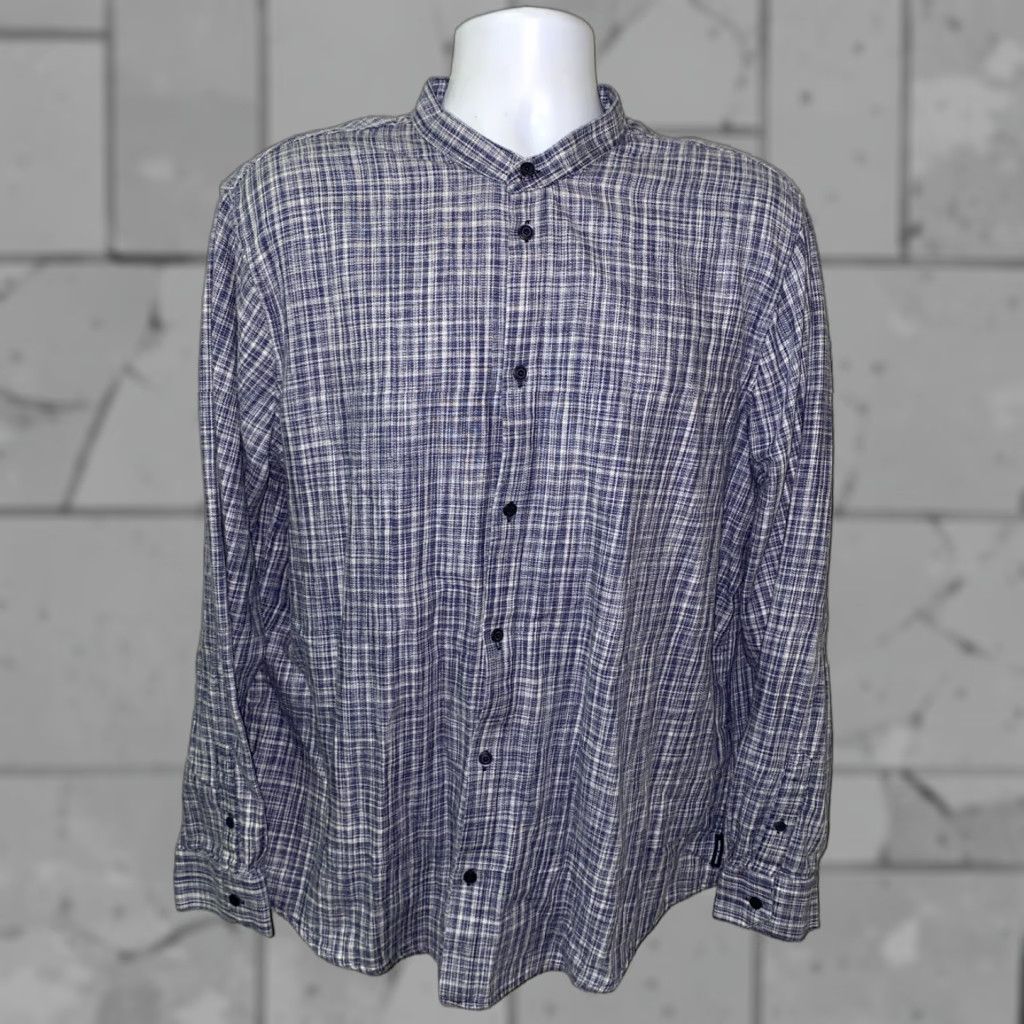 Armani Exchange Armini Exchange Mens Button-Up Shirt Long Sleeve Blue White 2XL Collared Casual Colorful Check Size US XXL / EU 58 / 5 - 1 Thumbnail