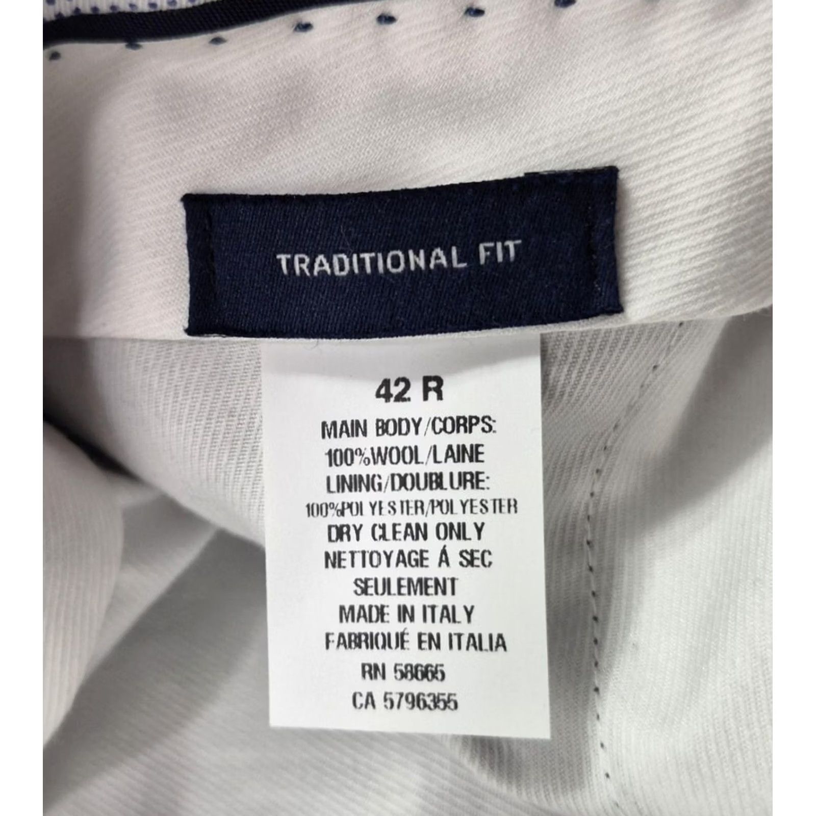 Vintage JWN Dress Pants Mens 42x31 Blue Wool Flat Front Classic Fit Made In Italy Size US 42 / EU 58 - 3 Thumbnail