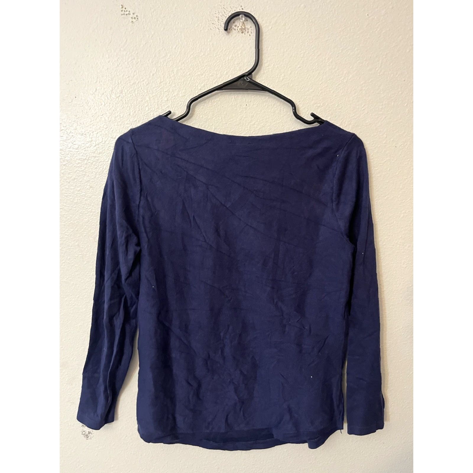 Vintage Chico's Pullover Top Womens 0 Navy Blue Longsleeve Lightweight Sweater Boat Neck Shirt Womens 0X Blue 90s Casual Knit Cotton Pullover Boat Neck Size XL / US 12-14 / IT 48-50 - 3 Thumbnail