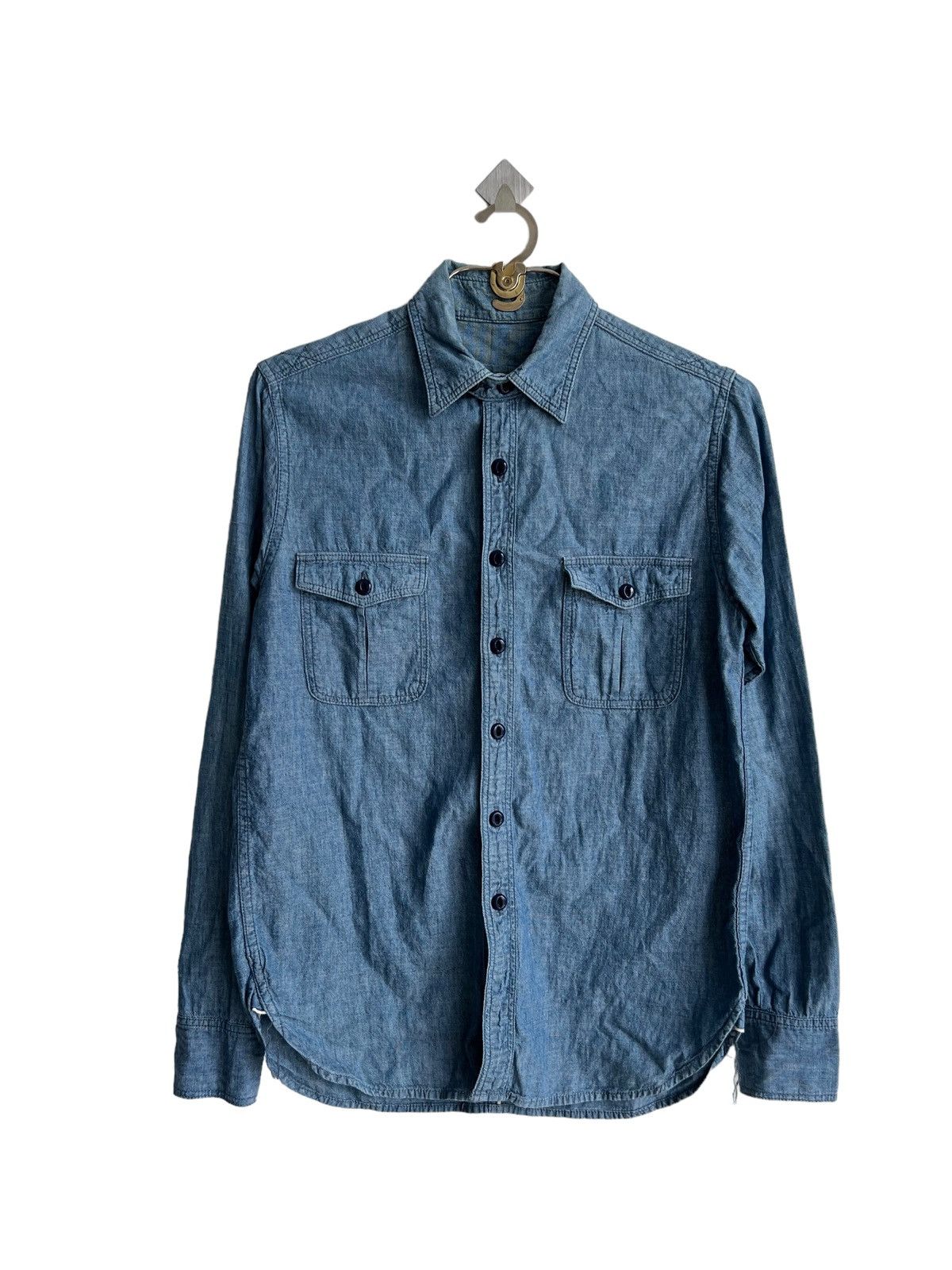 Buzz Rickson's Vintage 1960s Cat Eye Button Gussets Selvaged Chambray Shirt Size US S / EU 44-46 / 1 - 3 Thumbnail