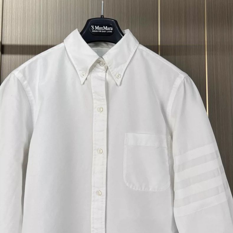 Thom Browne Thom Browne size42 Embroidered four bar striped shirt Size US XS / EU 42 / 0 - 3 Thumbnail