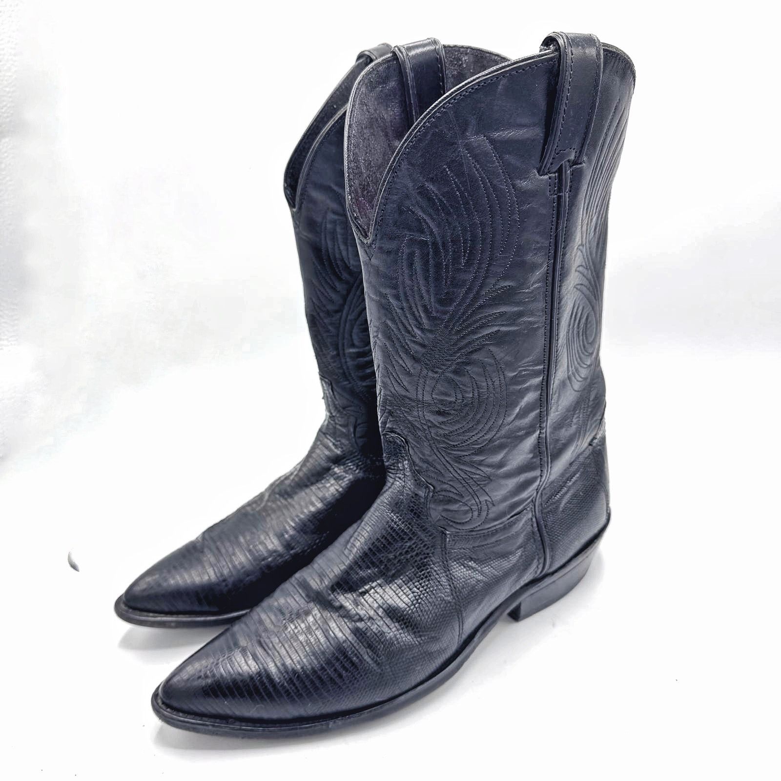 Vintage VINTAGE Black Leather Western Boots Men's 10.5 / Classic Size US 10.5 / EU 43-44 - 4 Thumbnail