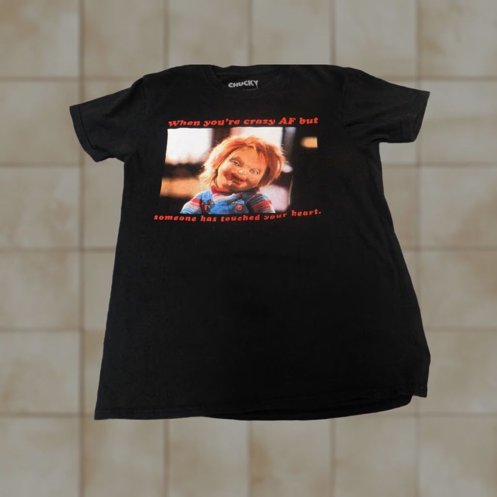 Vintage Chucky Shirt Small Mens Black Short Sleeve Crew Neck Logo T-Shirt Classic 90s Movie Vintage No Size US S / EU 44-46 / 1 - 1 Thumbnail