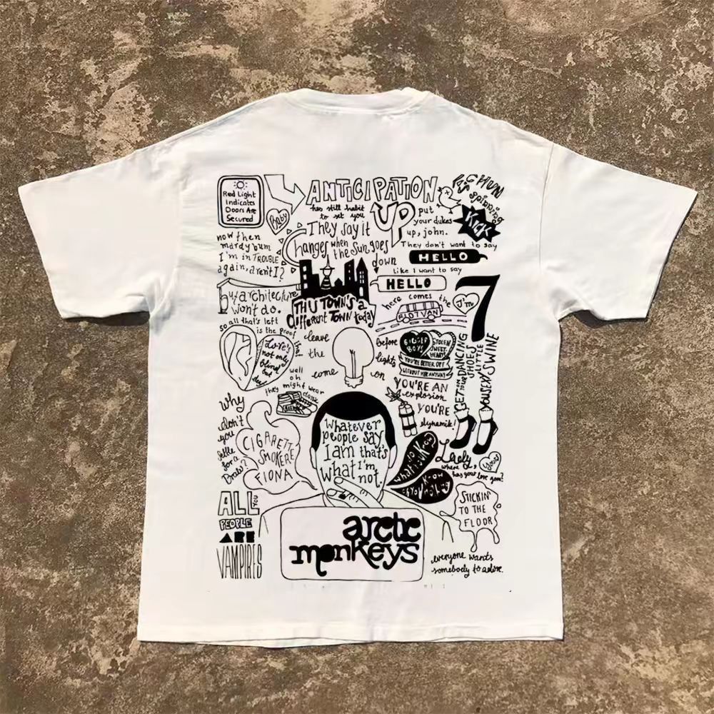 Vintage White Washed Vintage Graffiti-Print T-Shirt Size US M / EU 48-50 / 2 - 1 Thumbnail