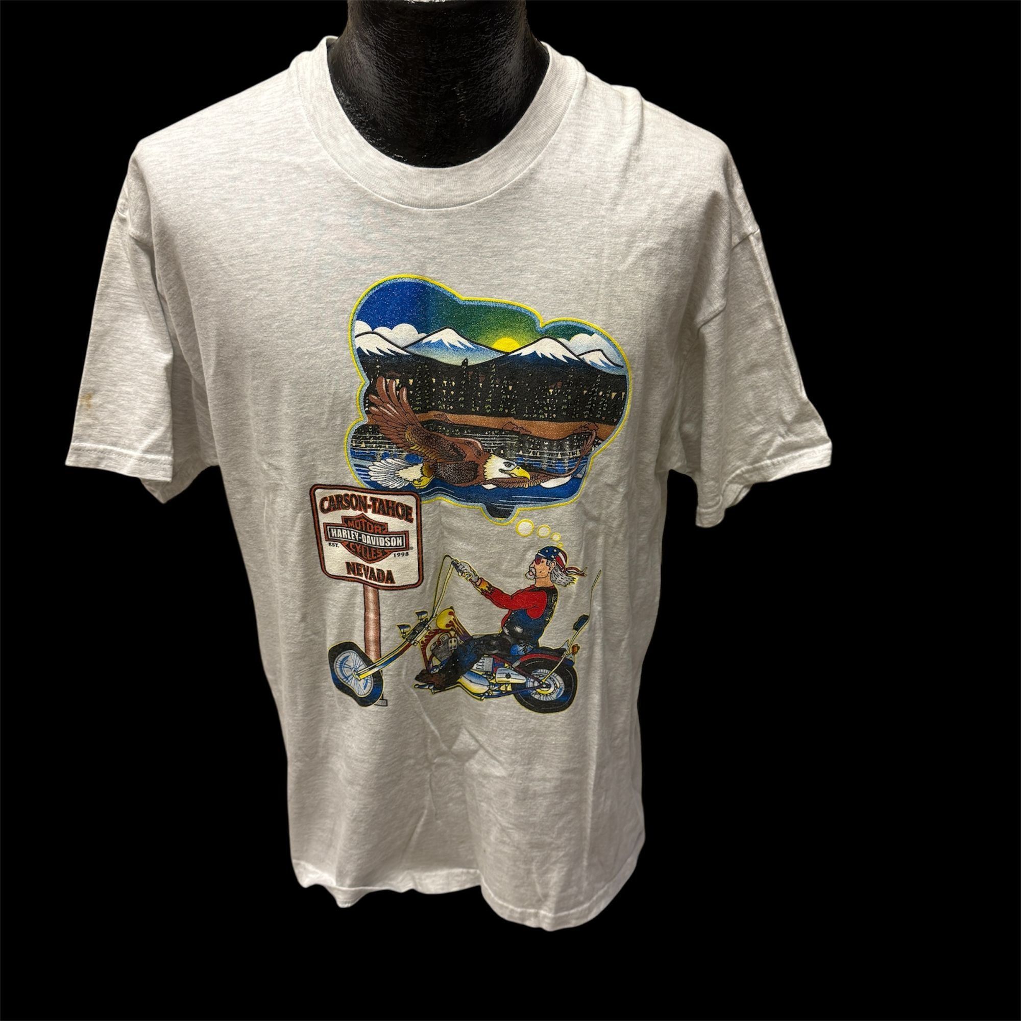 Hanes Harley Davidson Heather Nevada Motorcycle EAGLE CRUSIN Biker Size US L / EU 52-54 / 3 - 5 Thumbnail