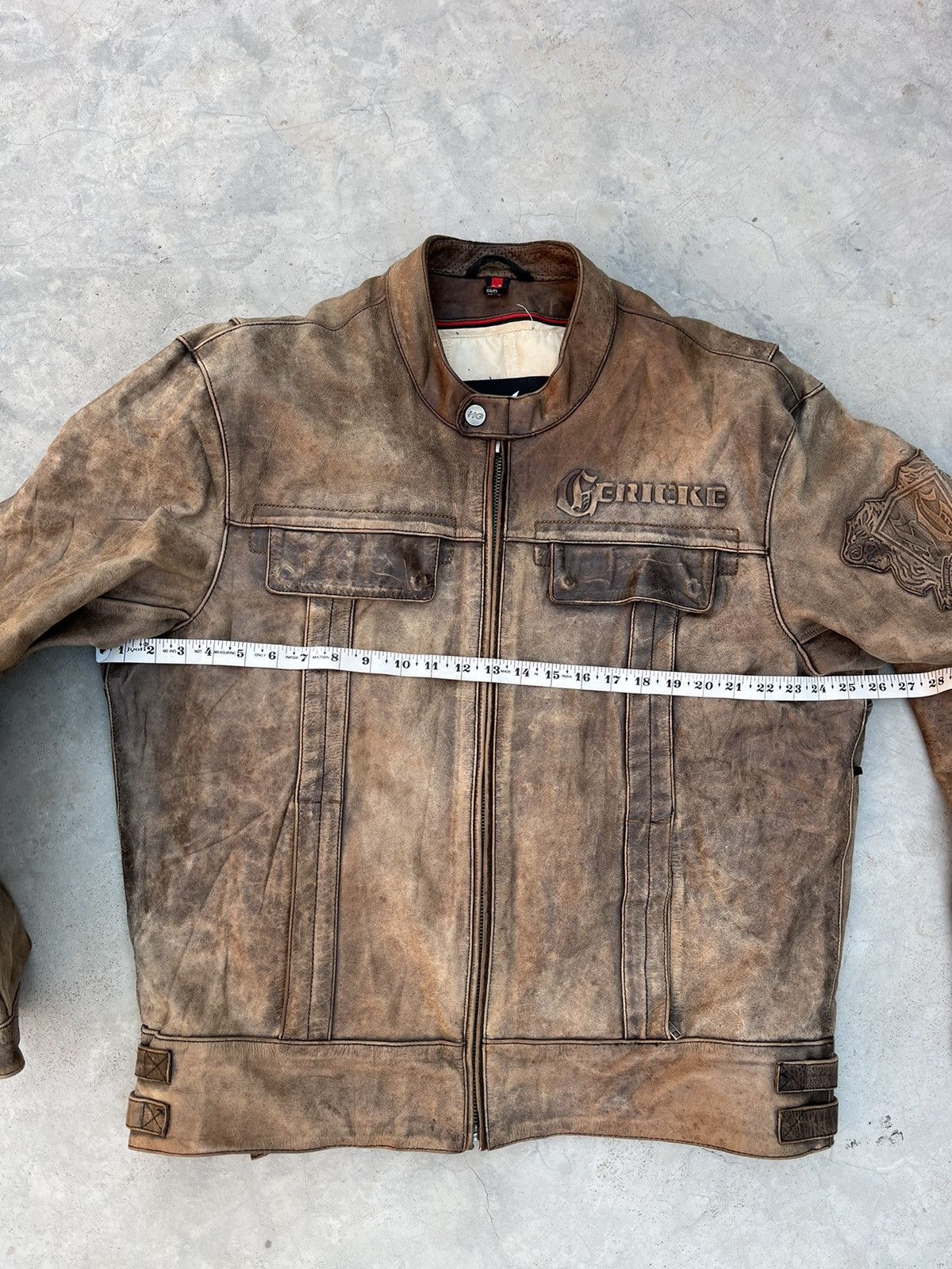 Hein Gericke RARE 🔥VINTAGE 9OS HEIN GERICKE WASHED LEATHER BIKER JACKET Size US L / EU 52-54 / 3 - 12 Thumbnail