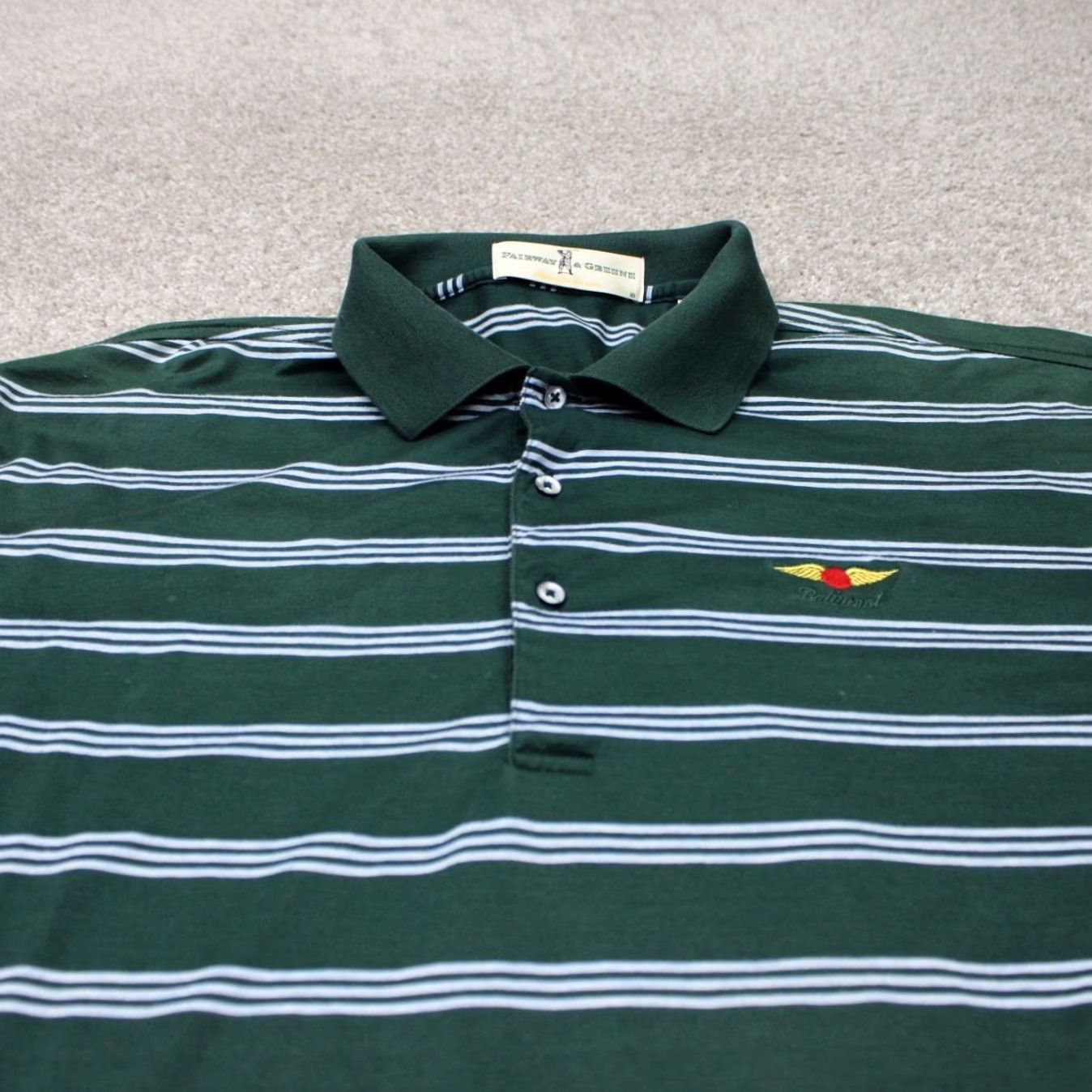 Vintage Fairway & Greene Polo Shirt Mens Large Green 100% Cotton Baltusrol Logo S/S Size US L / EU 52-54 / 3 - 4 Thumbnail