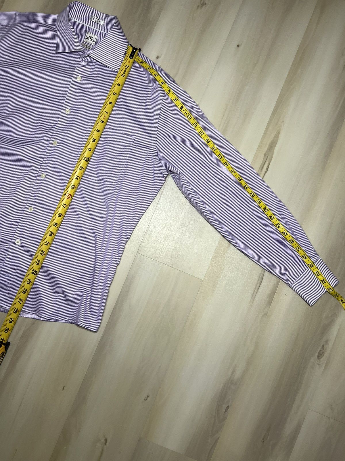 Peter Millar Peter Millar Nanoluxe Men's Purple Stripe L/S Sz 16/Long Size US L / EU 52-54 / 3 - 4 Thumbnail