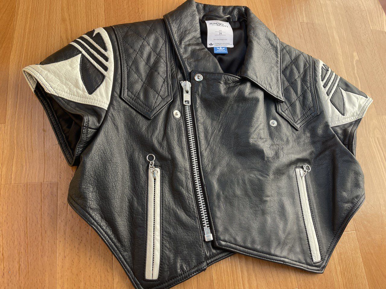 Adidas × Jeremy Scott Adidas Jeremy Scott leather biker jacket, Wings vest, O27140 Size S / US 4 / IT 40 - 2 Thumbnail