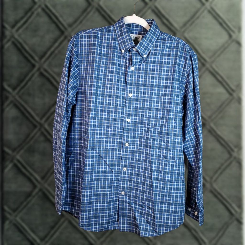Vintage Ll Bean Mens Button Up Shirt Small Reg Blue Plaid S Size US S / EU 44-46 / 1 - 1 Thumbnail