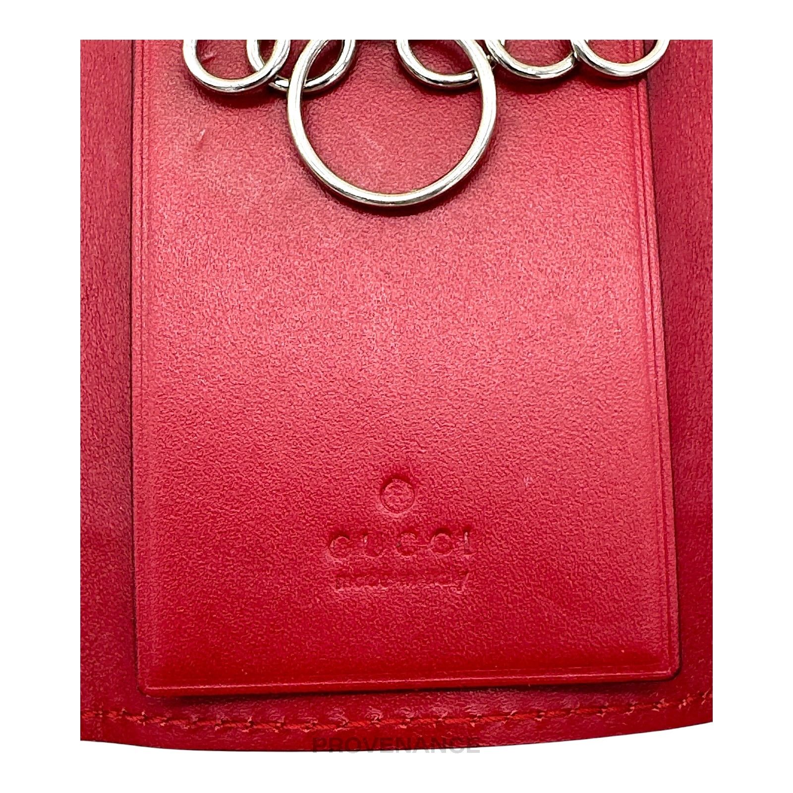 Gucci 🔴 Gucci GG Web 6 Key Holder - Red Guccissima Leather Size ONE SIZE - 9 Thumbnail