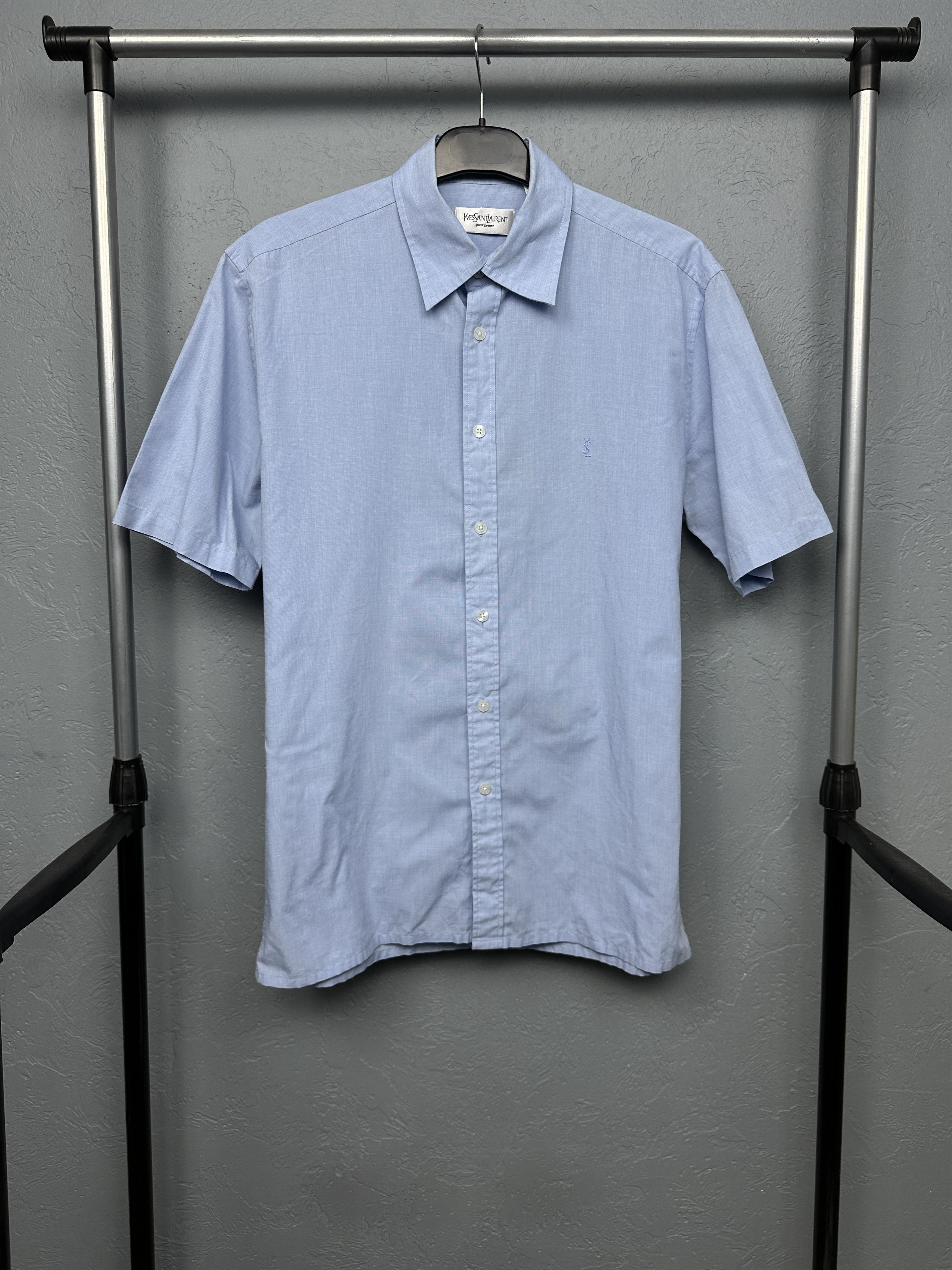 Yves Saint Laurent Yves Saint Laurent YSL Mens Short Sleeve Shirt Size US M / EU 48-50 / 2 - 1 Thumbnail