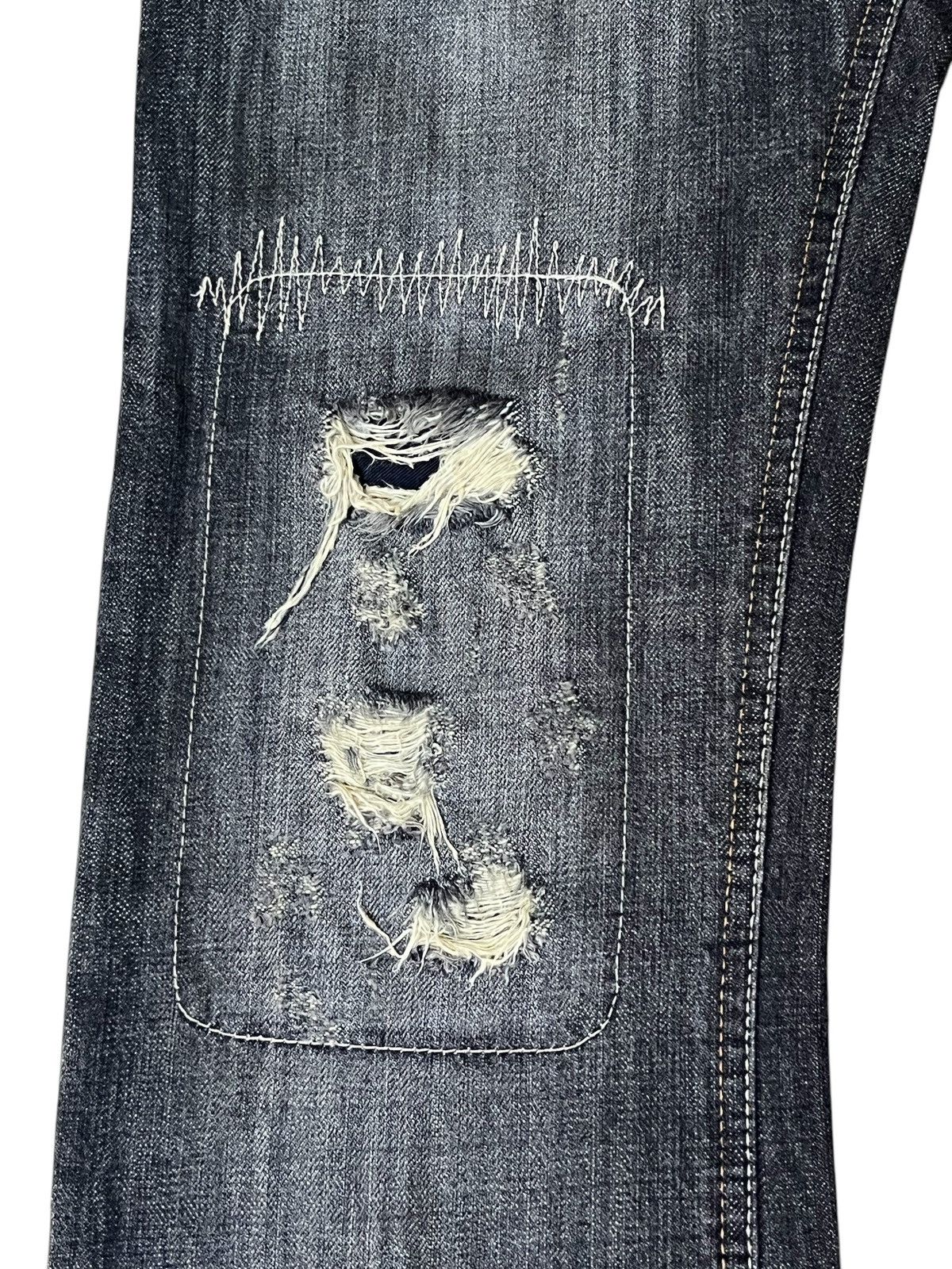 Issey Miyake ARCHIVAL VINTAGE TETE HOMME DISTRESSED PATCHWORK STYLE JEANS Size US 30 / EU 46 - 4 Thumbnail