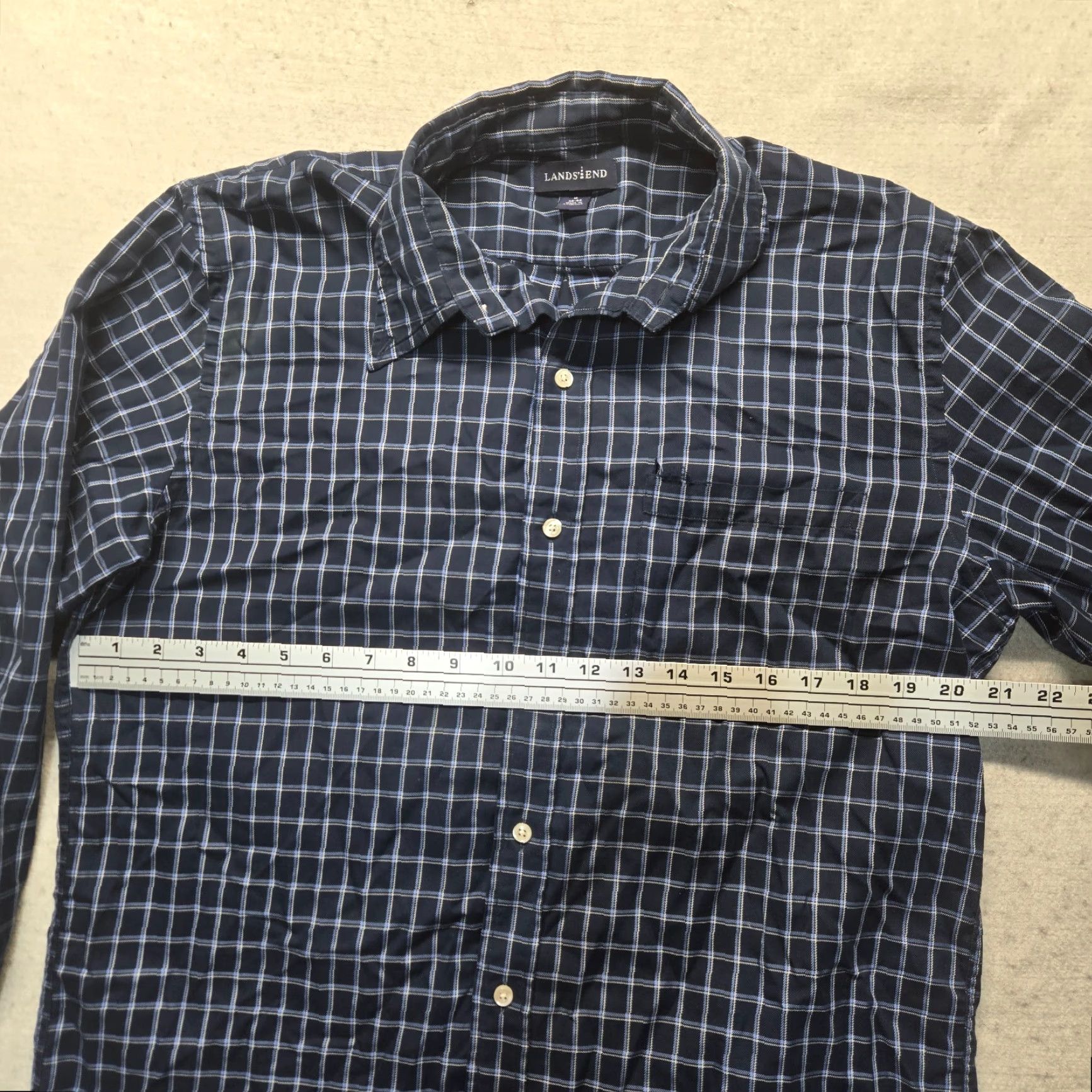 Lands' End Lands' End Black Check Long Sleeve Button Up Shirt Adult Men's Size M Medium Size US M / EU 48-50 / 2 - 4 Thumbnail