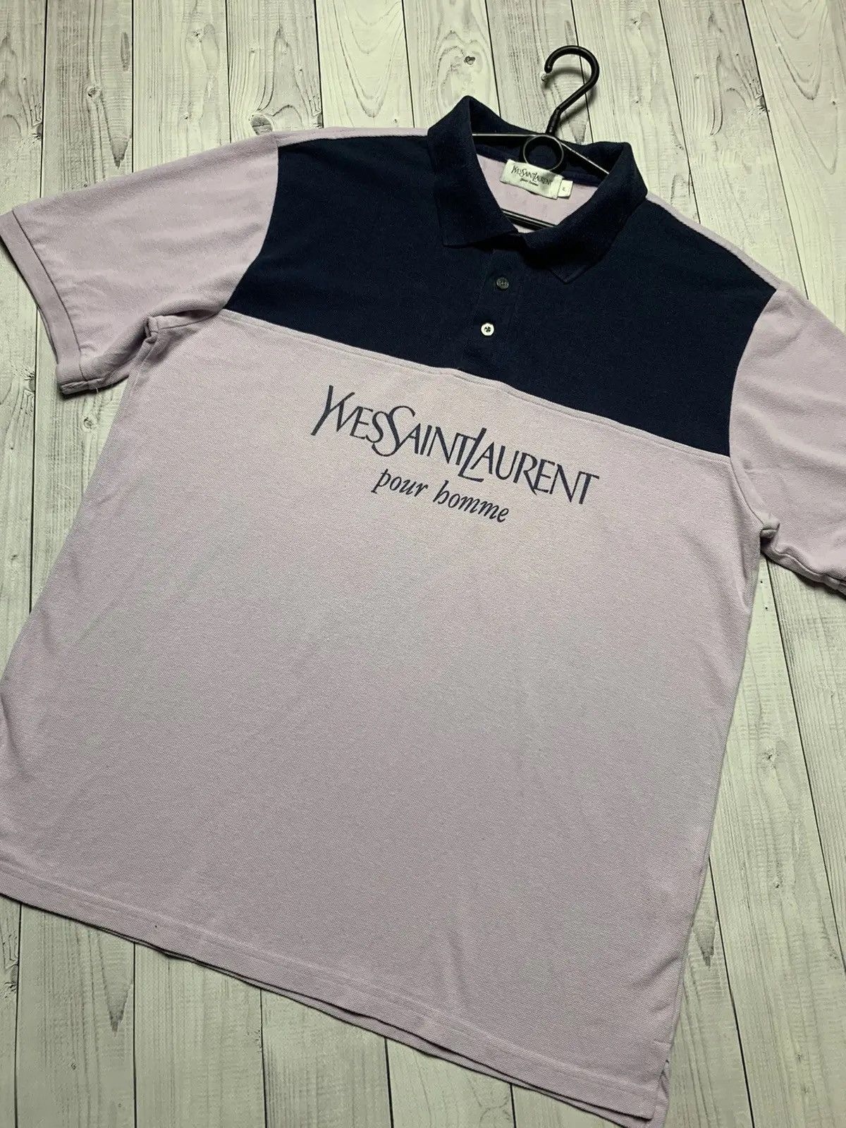 Yves Saint Laurent Vintage polo Yves Saint Laurent big central logo purple L/XL Size US XL / EU 56 / 4 - 4 Thumbnail