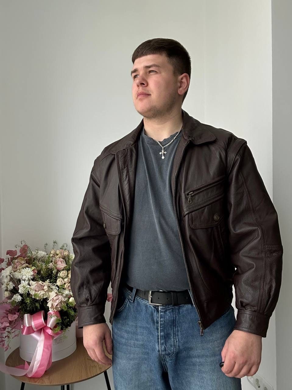 Genuine Leather × Japanese Brand × Vintage Vintage Japanese Genuine Leather Transformer Pocket Jacket Size US L / EU 52-54 / 3 - 4 Thumbnail