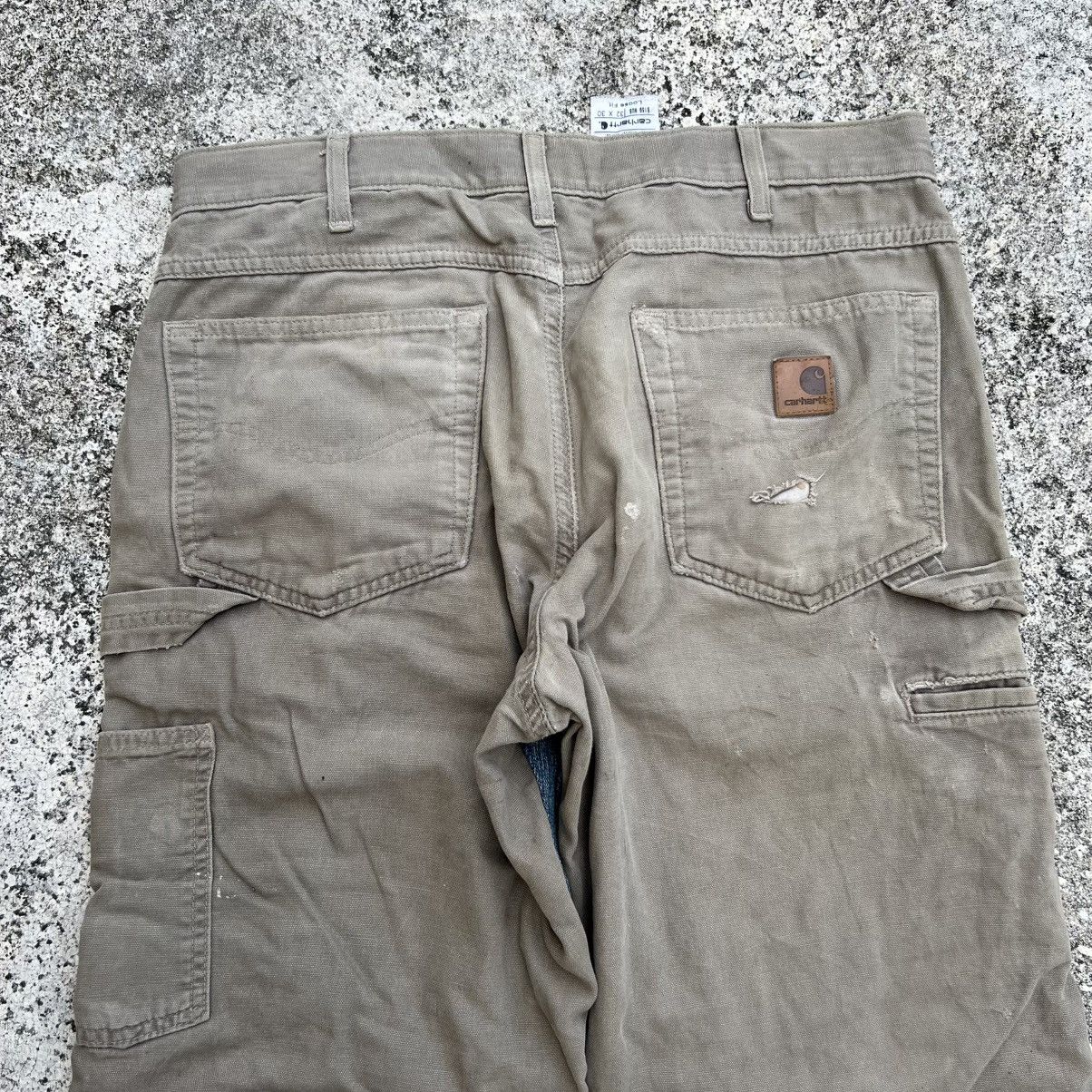 Carhartt “CARHARTT” HEAVY DISTRESS CUSTOM DOUBLE KNEE PANTS Size US 32 / EU 48 - 11 Thumbnail