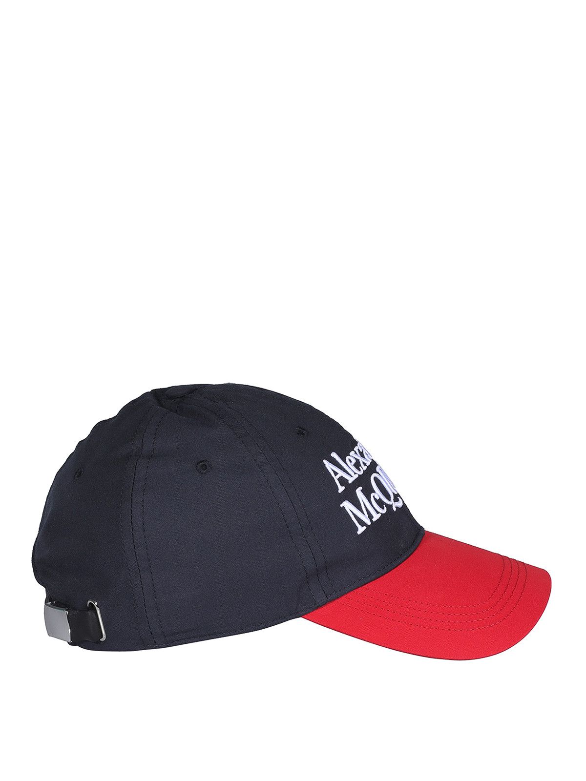 Alexander McQueen o1y1224 Size: 7 / (Cap &Hat) in Navy/Red Size ONE SIZE - 3 Thumbnail