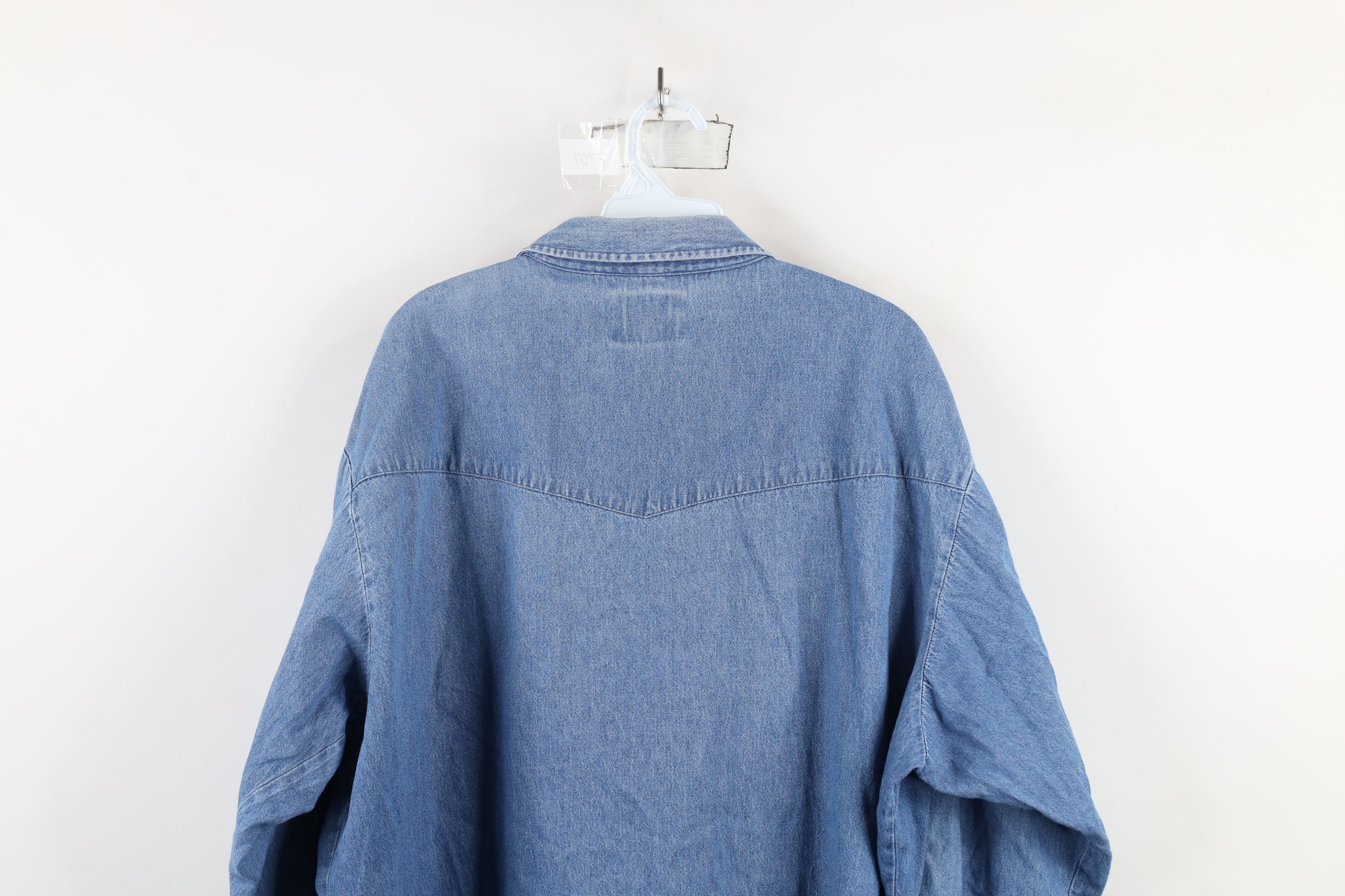 Vintage Vintage 90s Streetwear Cowboy Denim Jean Snap Button Shirt Size US XXL / EU 58 / 5 - 13 Thumbnail