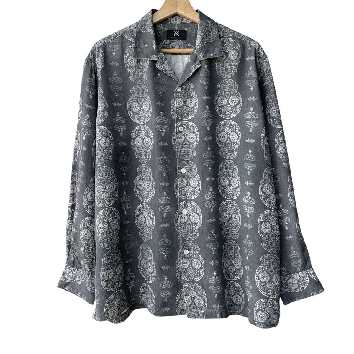 Japanese Brand Fuva Anarchy Product By Spinns Japan Skull Rayon Shirt Size US L / EU 52-54 / 3 - 1 Thumbnail