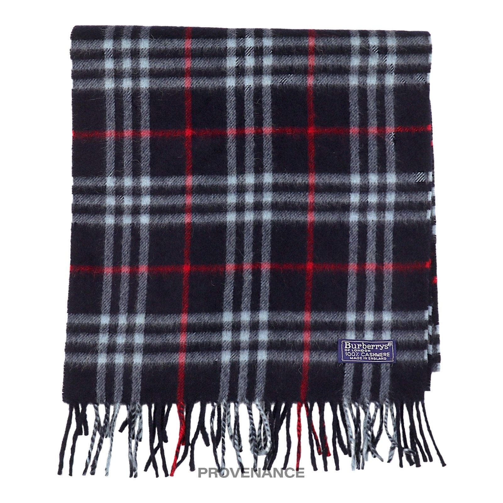 Burberry 🔴 Burberry Scarf - Nova Check Cashmere Navy Size ONE SIZE - 1 Thumbnail