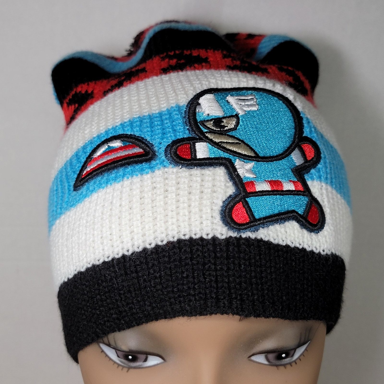 Marvel Comics Marvel Knit Captain America Beanie w/ Single Pom Pom - OSFM Size ONE SIZE - 3 Thumbnail